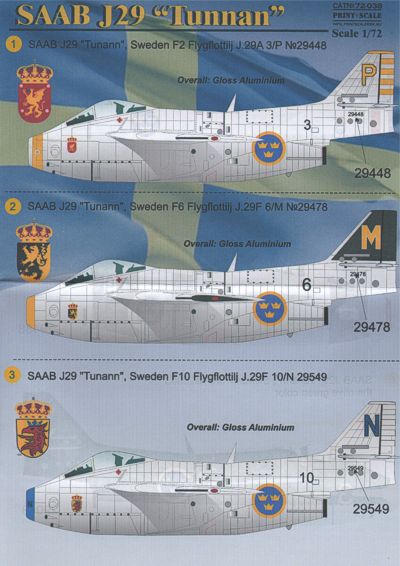 Print Scale PSL72038 1:72 Saab J-29A 'Tunnan'