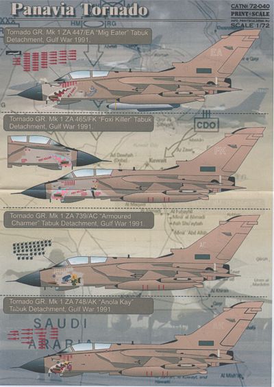Print Scale PSL72040 1:72 Panavia Tornado GR.1 Gulf War Nose Art