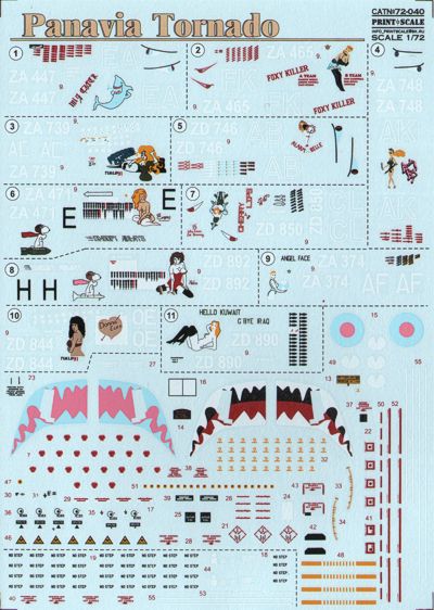 Print Scale PSL72040 1:72 Panavia Tornado GR.1 Gulf War Nose Art