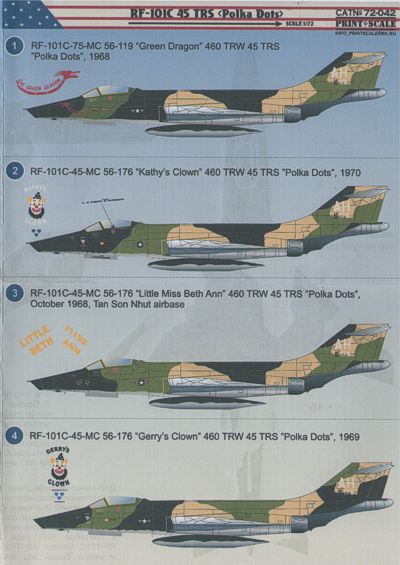 Print Scale PSL72042 1:72 McDonnell RF-101C Voodoo