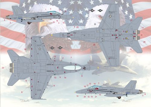 Print Scale PSL72044 1:72 McDonnell-Douglas F/A-18C Hornet Part 1 1