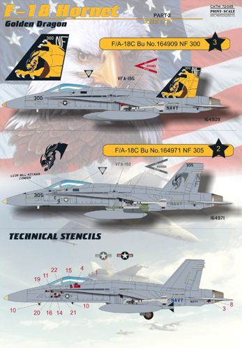Print Scale PSL72045 1:72 McDonnell-Douglas F/A-18C Hornet Part 2 1