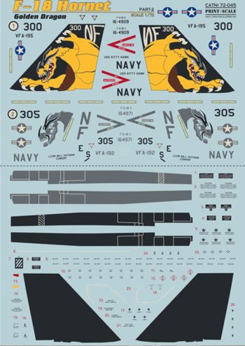 Print Scale PSL72045 1:72 McDonnell-Douglas F/A-18C Hornet Part 2 1