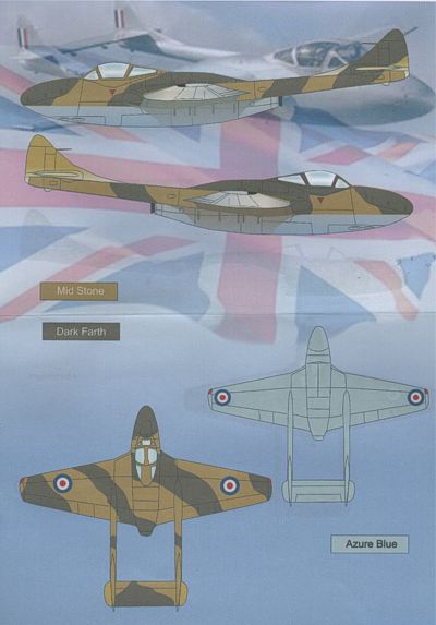 Print Scale PSL72047 1:72 de Havilland Vampire 1