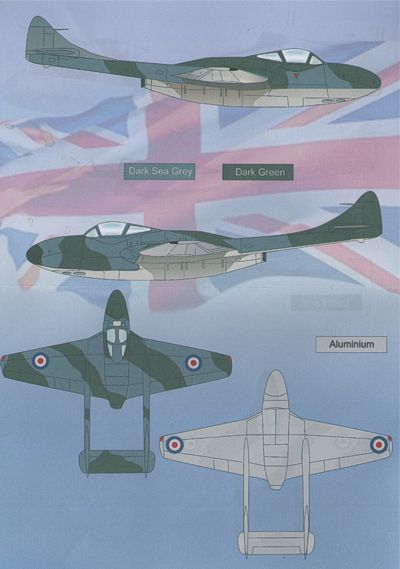 Print Scale PSL72047 1:72 de Havilland Vampire 1
