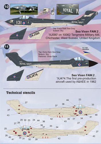 Print Scale PSL72050 1:72 de Havilland Sea Vixen FAW.1/2 Decals