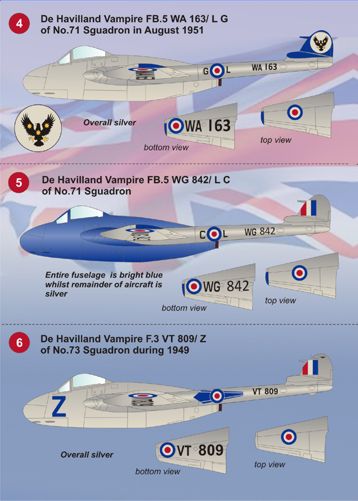 Print Scale PSL72051 1:72 de Havilland Vampire F.1, F.3, FB.5, FB.9, FB.31, T.11