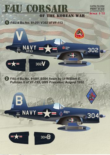 Print Scale PSL72052 1:72 Vought F4U Corsair Korean War 1