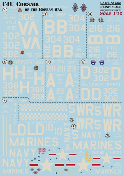 Print Scale PSL72052 1:72 Vought F4U Corsair Korean War 1