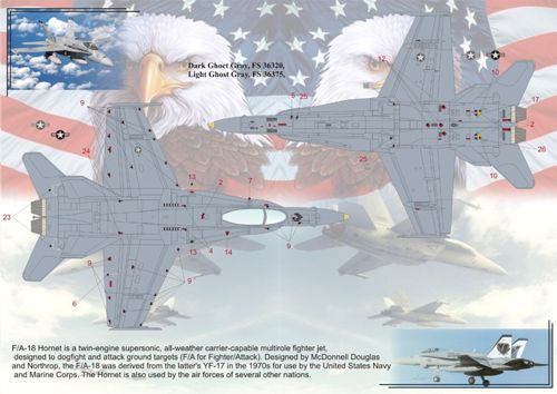 Print Scale PSL72053 1:72 F/A-18C Hornet Part 3 Lancers Decal Set
