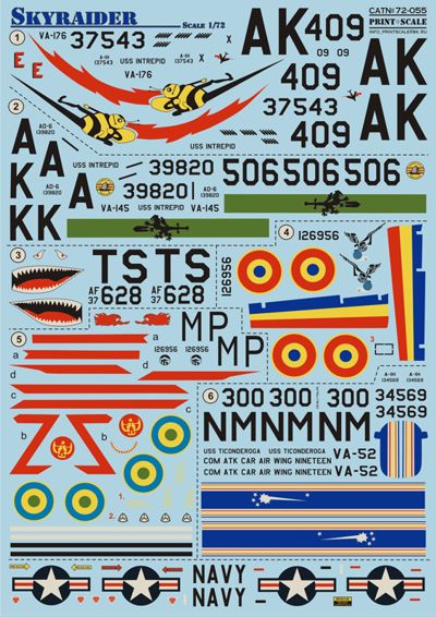 Print Scale PSL72055 1:72 Douglas Skyraider A-1H