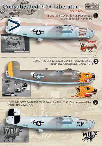 Print Scale PSL72060 1:72 Consolidated B-24 Liberator [B-24H B-24J B-24D] 1