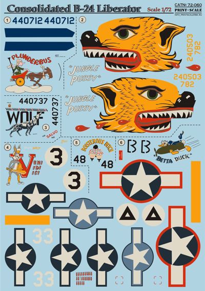Print Scale PSL72060 1:72 Consolidated B-24 Liberator [B-24H B-24J B-24D] 1