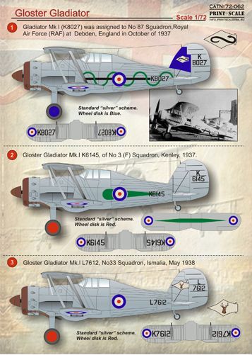 Print Scale PSL72062 1:72 Gloster Gladiator Part 1 1