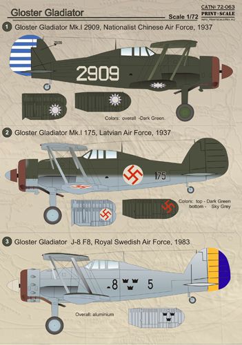 Print Scale PSL72063 1:72 Gloster Gladiator Part 2 1