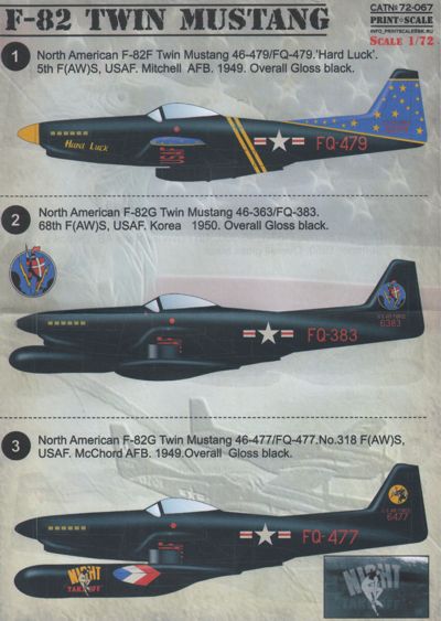 Print Scale PSL72067 1:72 North-American F-82 Twin Mustang