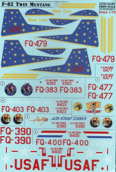 Print Scale PSL72067 1:72 North-American F-82 Twin Mustang