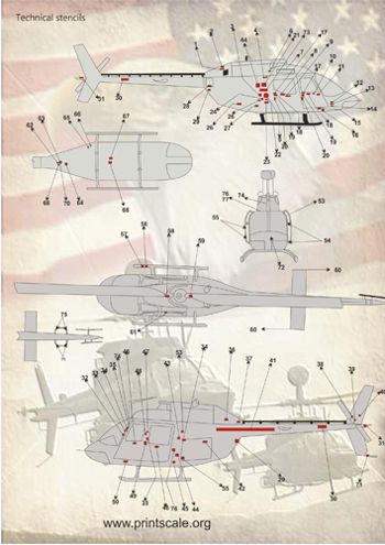 Print Scale PSL72070 1:72 Bell OH-58 'Kiowa' 1