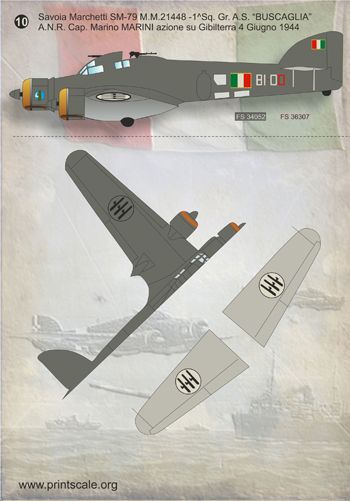 Print Scale PSL72074 1:72 Savoia-Marchetti SM.79 'Sparviero' 1