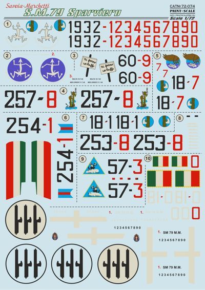 Print Scale PSL72074 1:72 Savoia-Marchetti SM.79 'Sparviero' 1