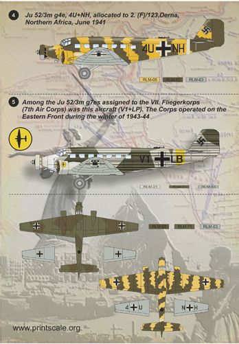 Print Scale PSL72075 1:72 Junkers Ju-52/3M 1