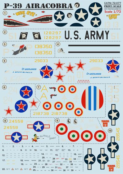Print Scale PSL72077 1:72 Bell P-39 Airacobra 1
