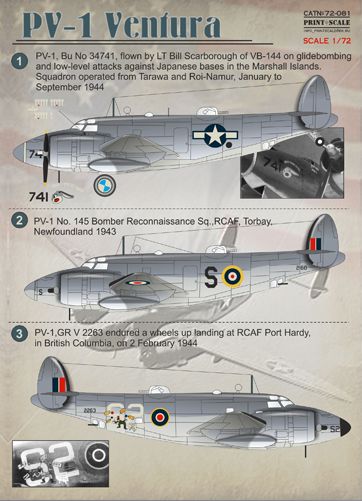 Print Scale PSL72081 1:72 Lockheed PV-1 Ventura