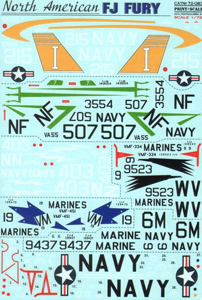 Print Scale PSL72083 1:72 North-American FJ-4 Fury
