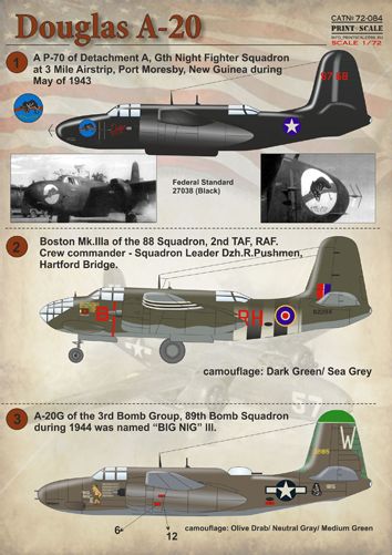 Print Scale PSL72084 1:72 Douglas A-20 Havoc