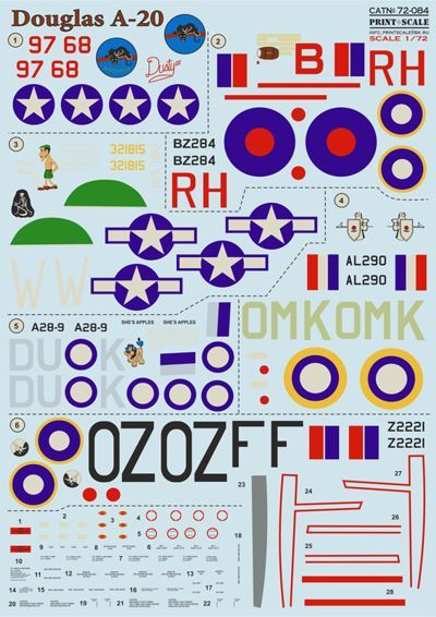 Print Scale PSL72084 1:72 Douglas A-20 Havoc