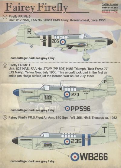 Print Scale PSL72086 1:72 Fairey Firefly