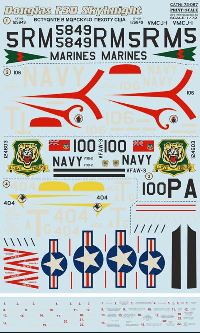 Print Scale PSL72087 1:72 Douglas F3D-2 Skyknight