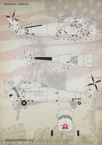 Print Scale PSL72088 1:72 Sikorsky H-34 1
