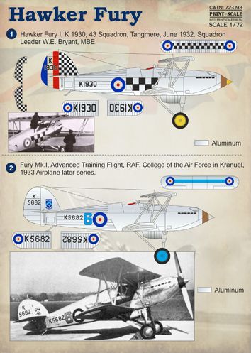 Print Scale PSL72093 1:72 Hawker Fury 1