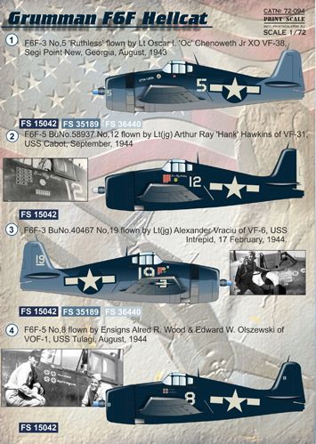 Print Scale PSL72094 1:72 Grumman F6F Hellcat 1