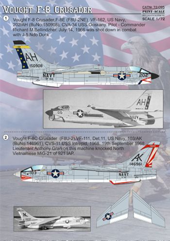 Print Scale PSL72095 1:72 Vought F-8 Crusader 1