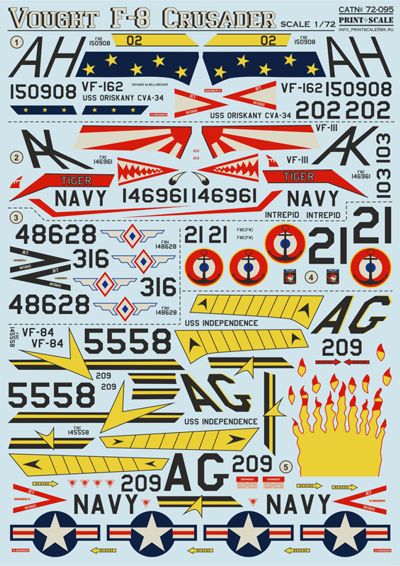 Print Scale PSL72095 1:72 Vought F-8 Crusader 1