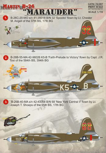 Print Scale PSL72097 1:72 Martin B-26 Marauder 1