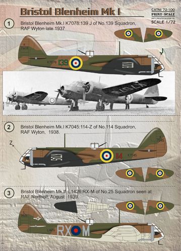 Print Scale PSL72100 1:72 Bristol Blenheim 1