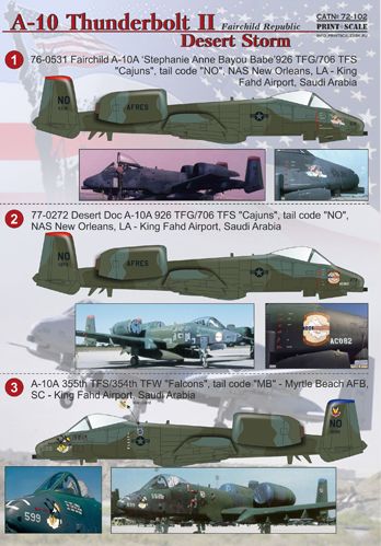 Print Scale PSL72102 1:72 Fairchild A-10 Thunderbolt II 1