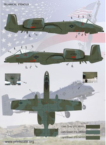 Print Scale PSL72102 1:72 Fairchild A-10 Thunderbolt II 1
