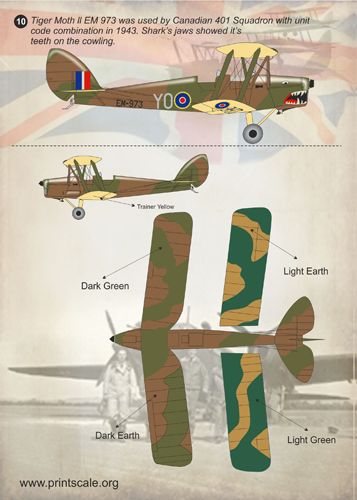 Print Scale PSL72103 1:72 de Havilland DH.82A Tiger Moth