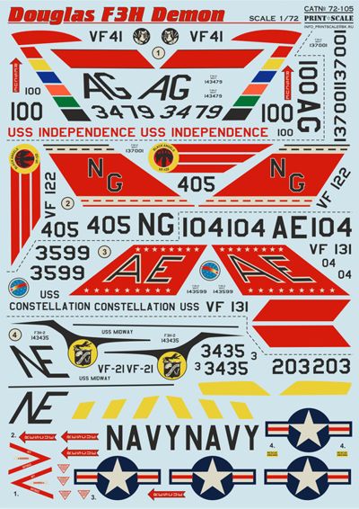 Print Scale PSL72105 1:72 McDonnell F-3 Demon 1
