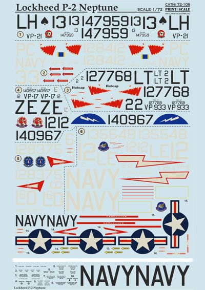 Print Scale PSL72106 1:72 Lockheed P-2 Neptune 1