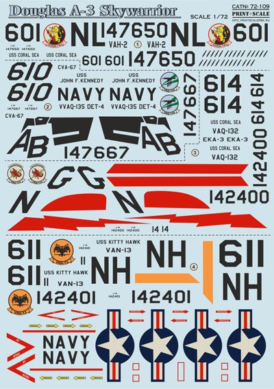 Print Scale PSL72109 1:72 Douglas A-3 Skywarrior 1