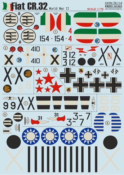 Print Scale PSL72114 1:72 Fiat CR.32 1.Fiat CR.32
