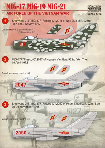 Print Scale PSL72116 1:72 MIG Air force of the Vietnam war 1
