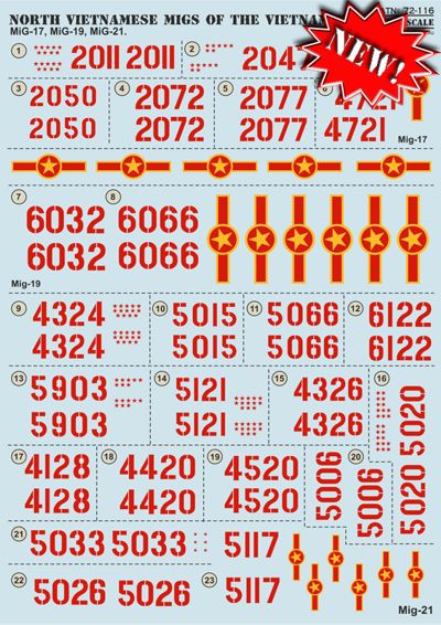 Print Scale PSL72116 1:72 MIG Air force of the Vietnam war 1