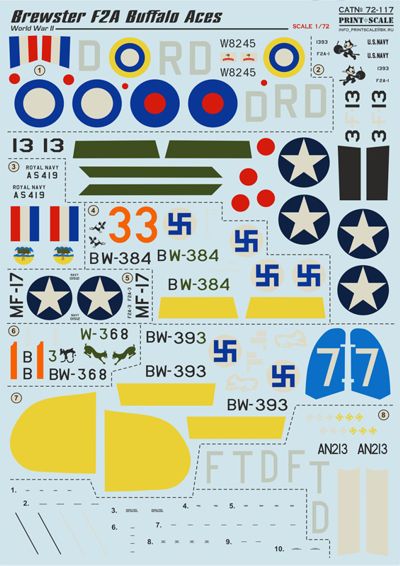 Print Scale PSL72117 1:72 Brewster F2A Buffalo 1