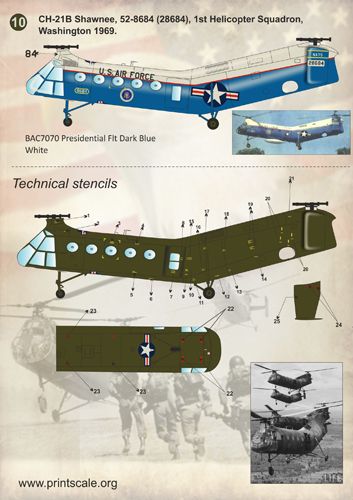Print Scale PSL72118 1:72 Piasecki H-21 Shawnee 1